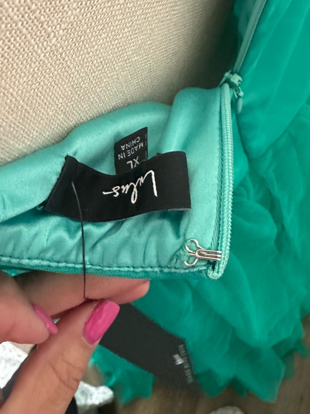 Lulu’s Rule the Runway Teal Green Tulle Bustier Tiered Prom Formal Maxi Dress XL - Picture 6 of 10